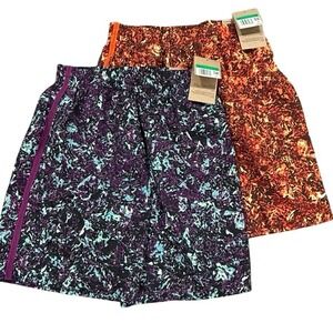 Nike Kids Shorts Purple Turquoise & Orange Red Marbled Print